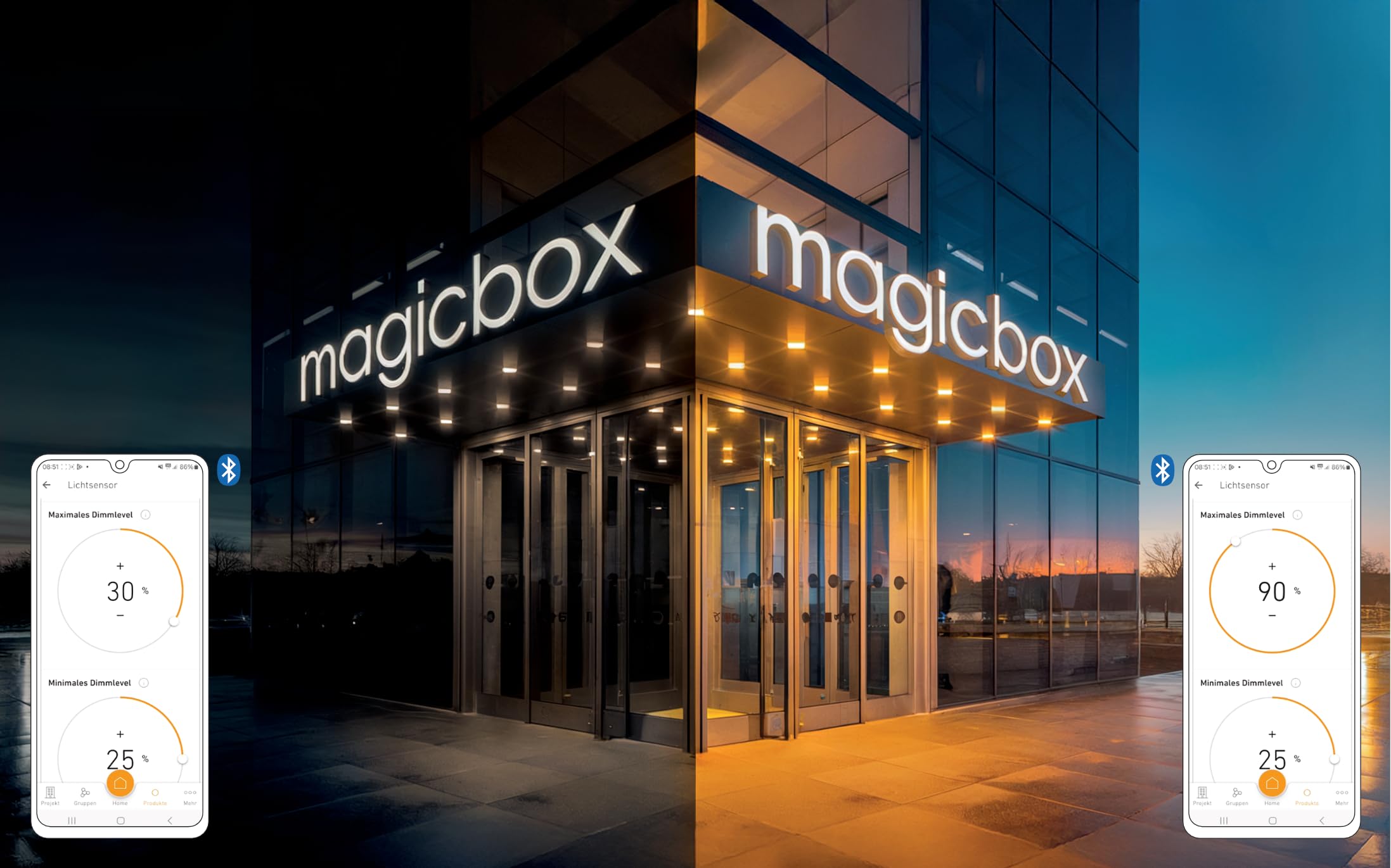 Steinel Dämmerungssensor Magic Box LC PWM 0-10V Weiß, Smarter Dämmerungsschalter für präzise Lichtsteuerung von Werbetafeln, App Steuerung, IP54