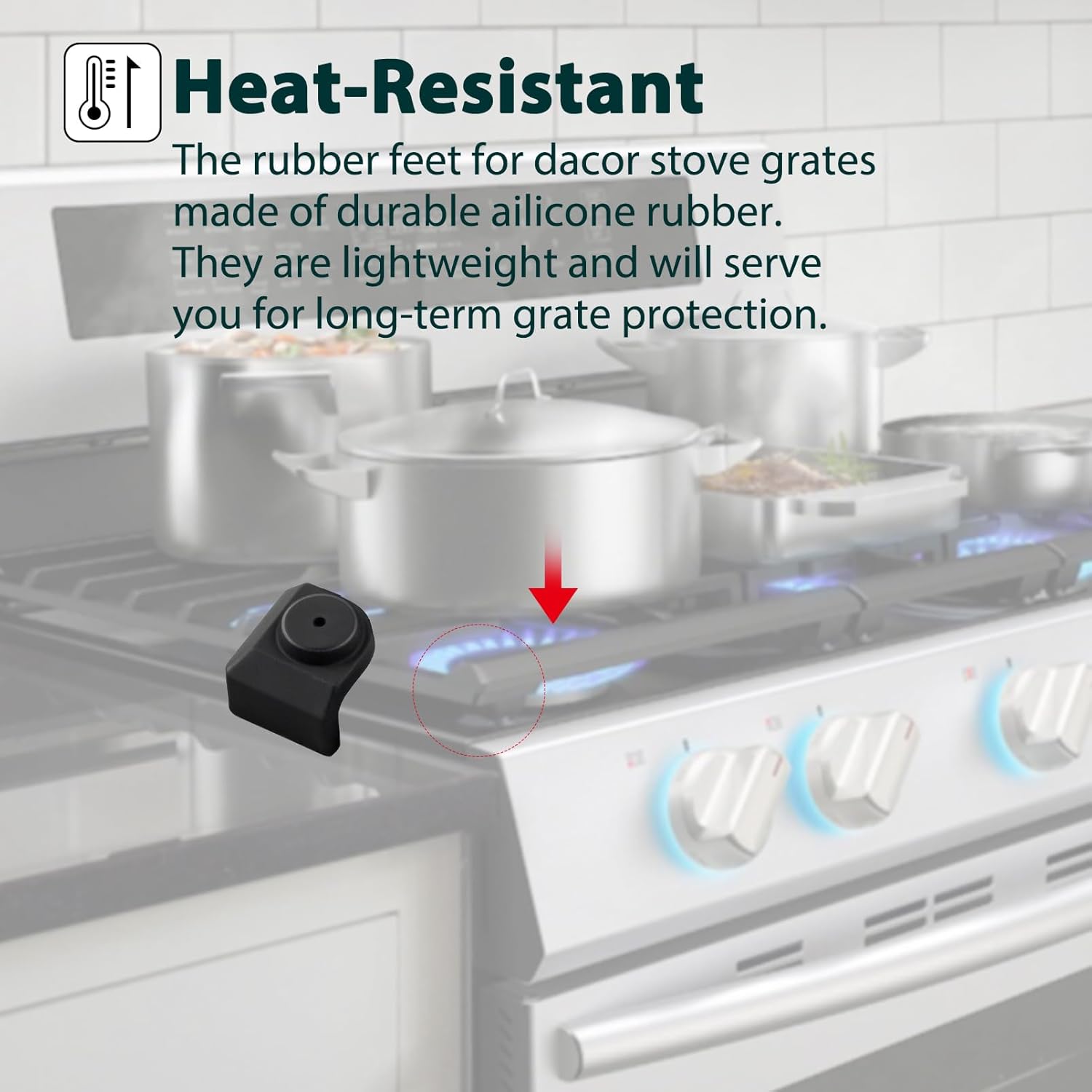 16 Pcs W11550692 Grate Rubber Feet Stove Replacement Parts for Whirlpool Kitchenaid Jennair Maytag Gas Range Stove Bumpers Feet JGCP436HM00 JGCP436HL00 Burner Cooktop Grates Foot Rubber Pads Kit