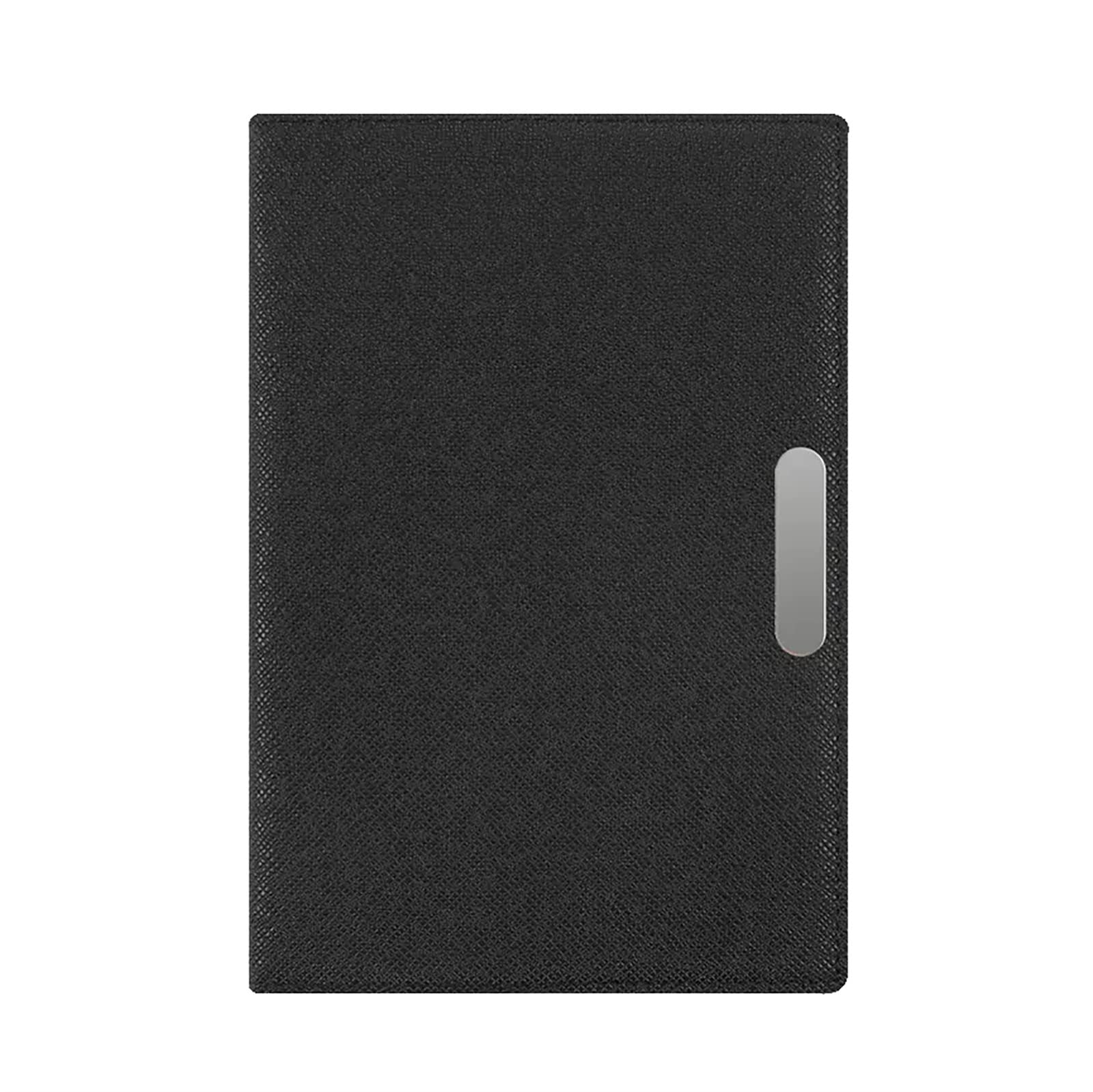 CWCQGH Lined Journal Notepad Hardcover College Ruled Notebook Business Leather Notebook for School Office Travel Diary (Black A5)