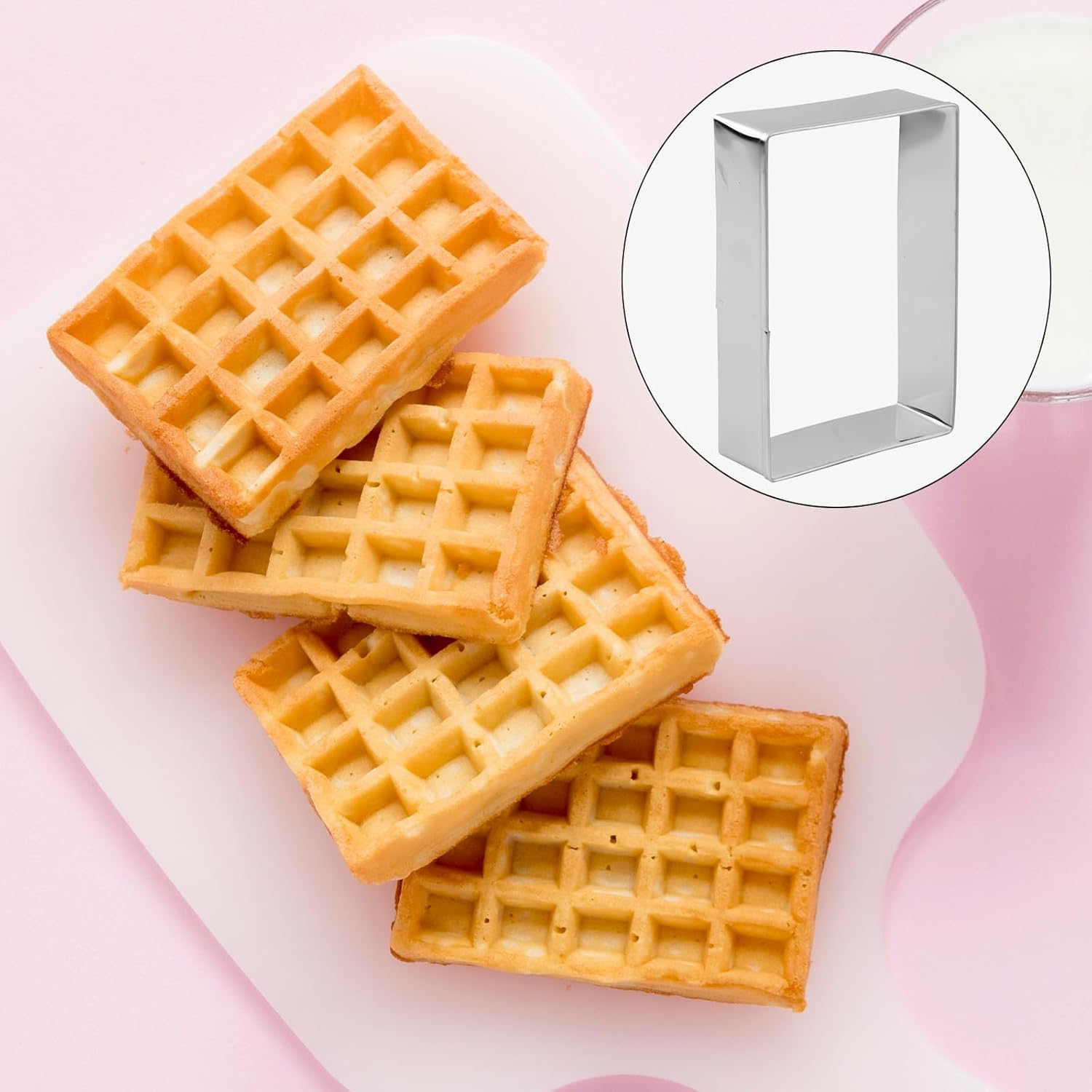 5pcs Rectangular & Square Cookie Cutter Set, Stainless Steel, Silver - Image 6