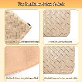 BUSOHA 4 PCS Small Makeup Bag for Purse, Mini Portable Cosmetic Bags for Women, Weave Coin Purse Lipstick Cosmetic Accessories Organizer, Small Travel Kit Storage Pouch