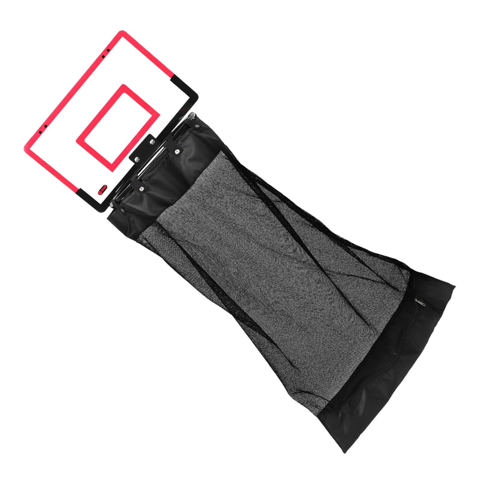 GALPADA Cesto Portabiancheria da Porta a Canestro da Basket, Cesto da Bucato Appeso in Rete Cerniera, Plastico, Rosso, Salvaspazio, per Dormitorio e Bagno