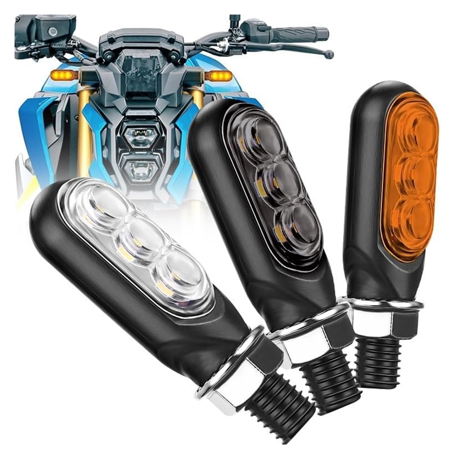 Indicatore Direzione Moto Per Yamaha LED Per Moto Indicatori Di Direzione Ambra Fluente Lampada Intermittente(Color4pcs)