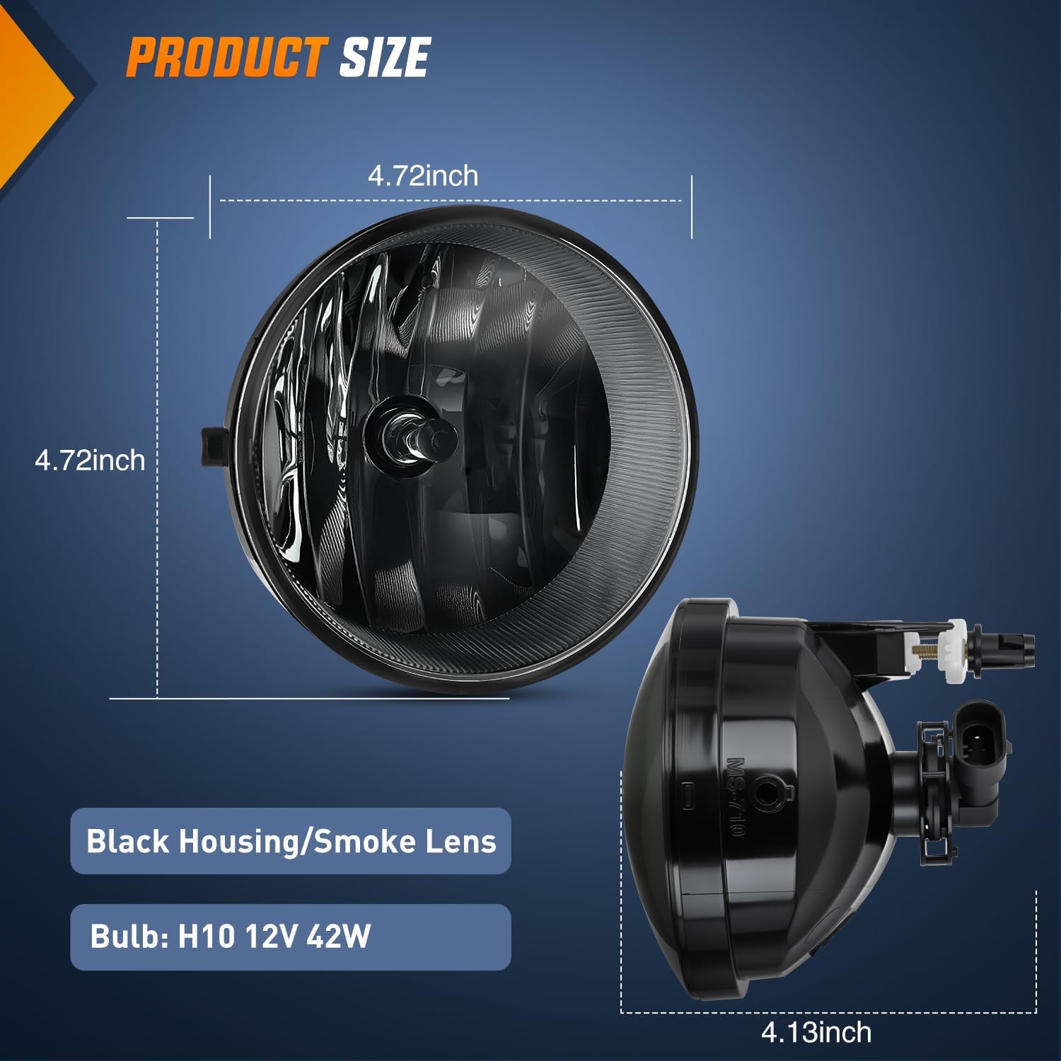 Nilight Fog Light Assembly Compatible with Toyota 2005 2006 2007 2008 2009 2010 2011 Tacoma 2007-2013 Tundra 2008-2017 Sequoia 2004-2006 Solara Smoke Lens w/H10 42W Bulbs