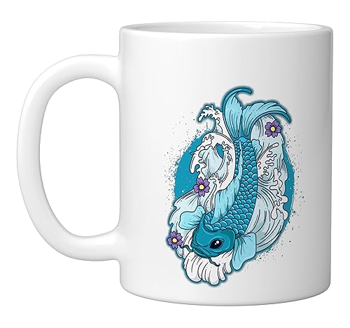 Koi Fish Japanese Blue & Lavender Carp Fish Type Ceramic