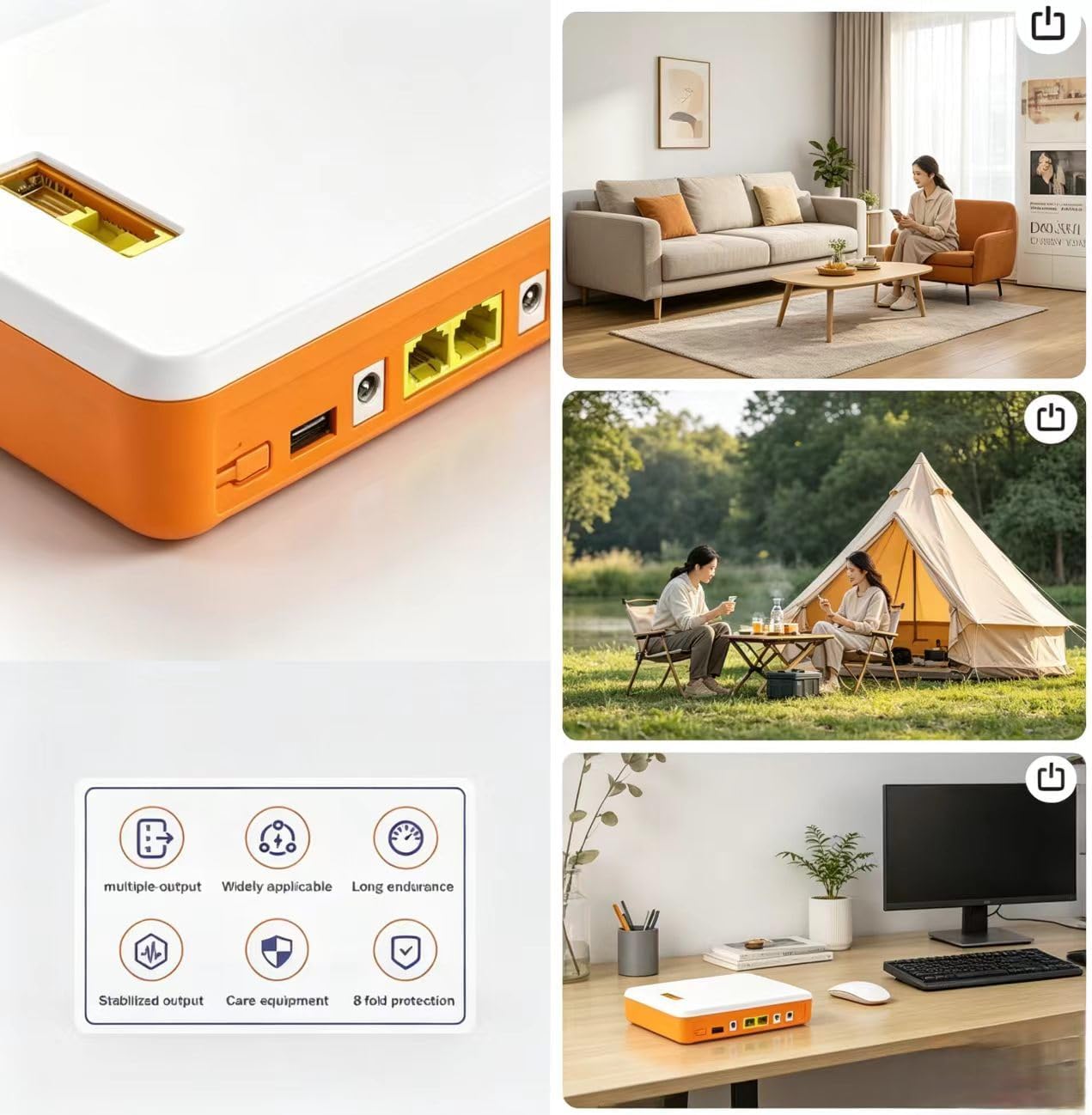 5 Channels DC Mini UPS 5V 9V 12V 24V POE USB Power Supply Battery Backup Surge Protector - Uninterruptible Power Backup Batteries for Network Switch Devices, Security Phone & Pad with LCD Display