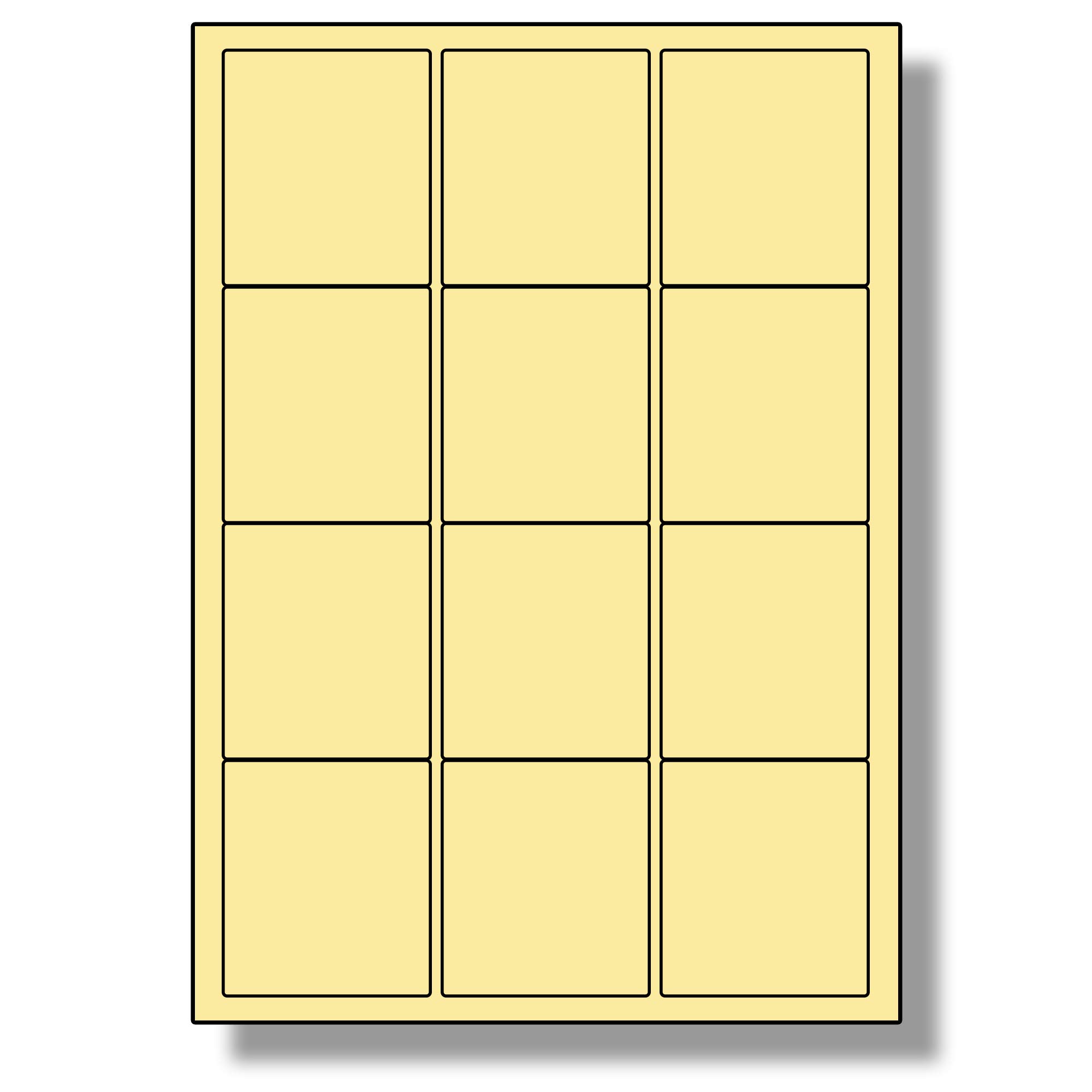 Label Planet® 12 Per Sheet, 10 Sheets (120 Cream Labels). Coloured Paper Labels with Rounded Corners, 63.5 x 72mm, LP12/63 C. — image 1