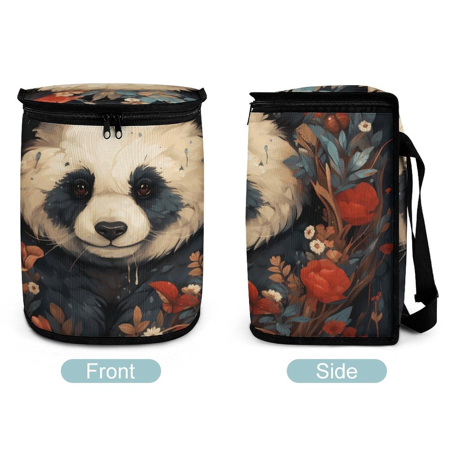 Car Trash Can Sitting Among Flowers Printed Car Organizer Car Accessory Interior Car Garbage Can with Lid