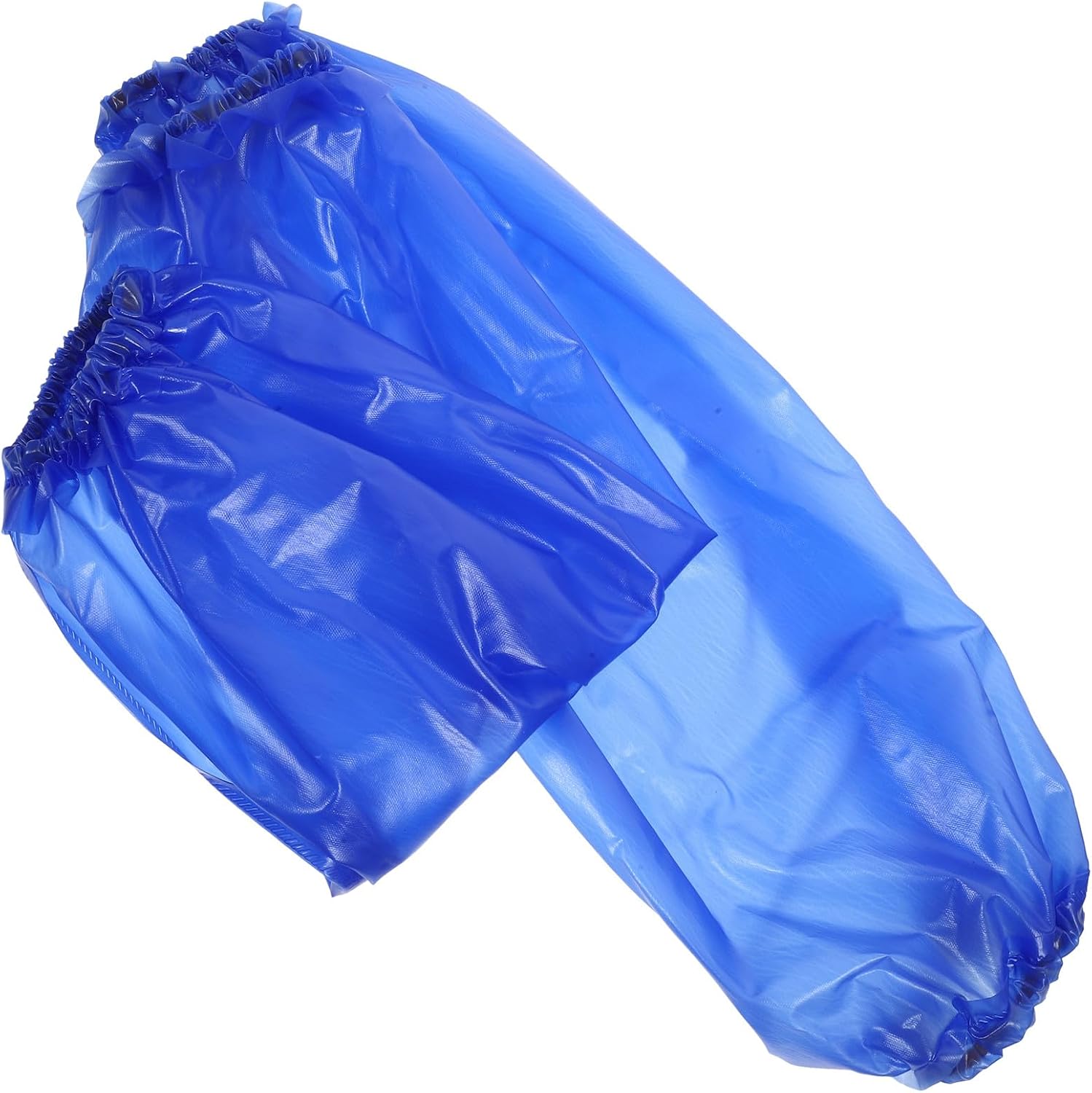 Garneck Waterproof Pvc Long Arm Sleeves Protector for Housework, Oil-resistant Blue Oversleeves with Elastic Cuff, 1 Pair Protective Work Sleeves for Women