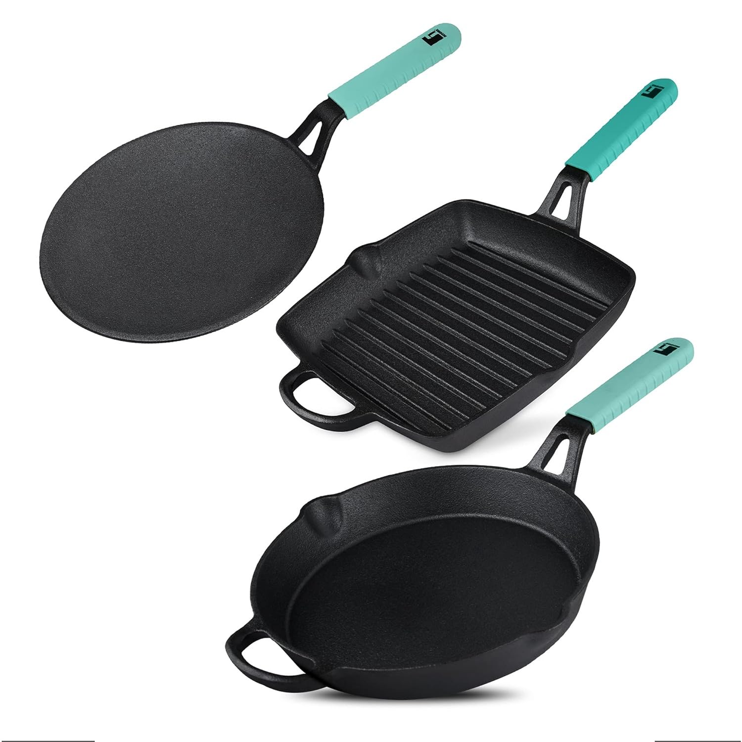 Buy BERGNER Elements PreSeasoned Cast Iron 3 Pcs Cookware Set 27cm
