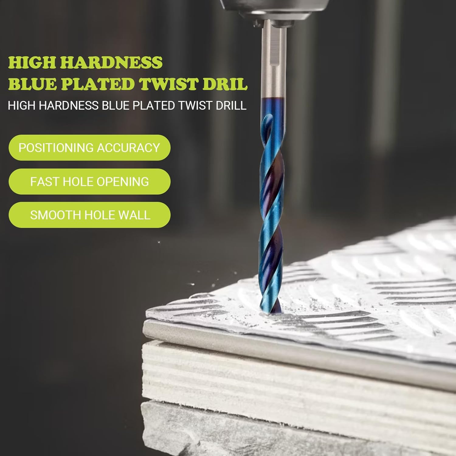 19Pcs Cobalt Drill Bit Set, M35 HSS Stepped Point Drill Bit, 135 Degree Tip High Speed Steel with Blue Oxide Finish, Stainless Steel, Plastic and Wood with Metal Indexed Storage Case