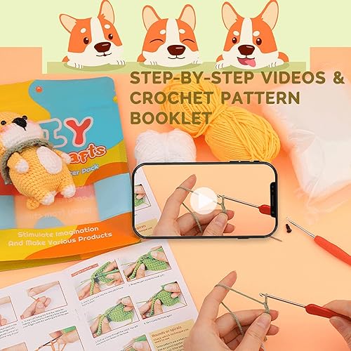 Miniatura 2 de MXCAZAOU Kit de ganchillo para principiantes, kit de ganchillo para adultos con tutoriales en video paso a paso y tutorial en papel, manualidades