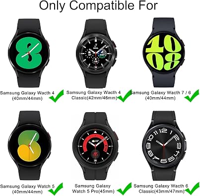 6 Pack Bands Compatible with Samsung Galaxy Watch 7 6 5 4 FE 40mm 44mm/Watch 6 4 Classic/Watch 5 Pro Band, 20mm No Gap Silicone Strap for Women Men