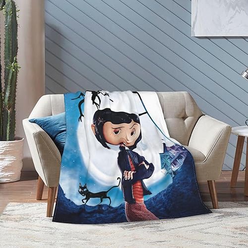 Miniatura 7 de Manta con estampado de película de animación de dibujos animados, 50 x 40 pulgadas, suave y ligera, manta de aire acondicionado, oficina, sofá,