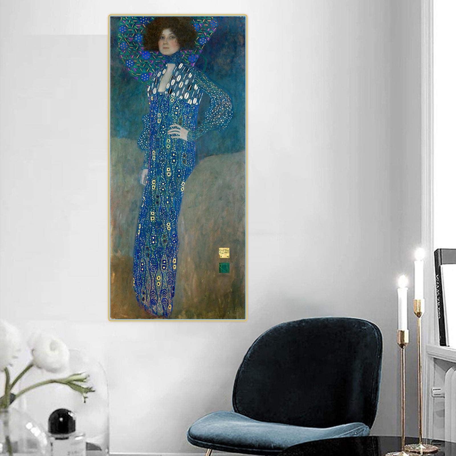 Affiche Murale Gustav Klimt Larme - Peinture à L'Huile Sur Toile, Portrait Abstrait Artistique 60x80 Cm Sans Cadre