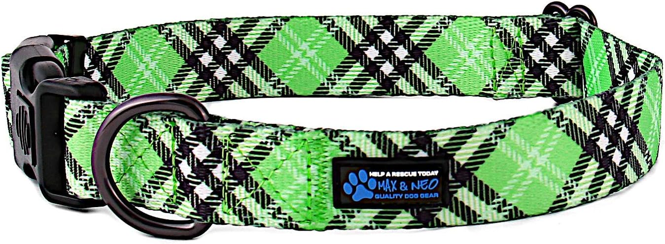 Max and Neo NEO Nylon Buckle Reflective Dog Collar - We Donate a Collar to a Dog Rescue for Every Collar Sold (Medium, Black) : Pet Supplies