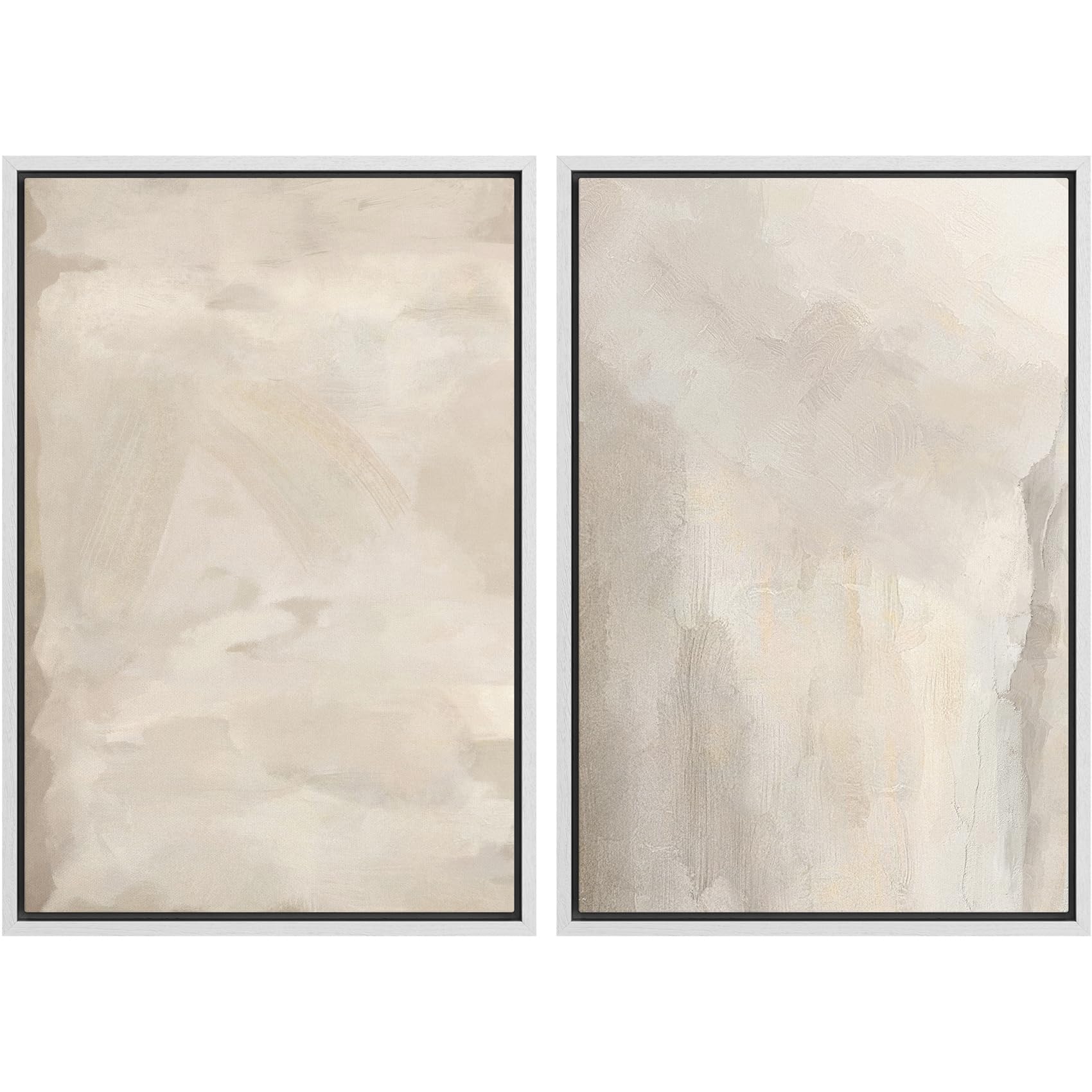 MUDECOR Framed Canvas Print Wall Art Monochromatic Gradient Abstract Minimalist Gray Illustrations Modern Art Decorative Bohemian Colorful Chic for Living Room, Bedroom, Office - 16"x24"x2 Black — view 30