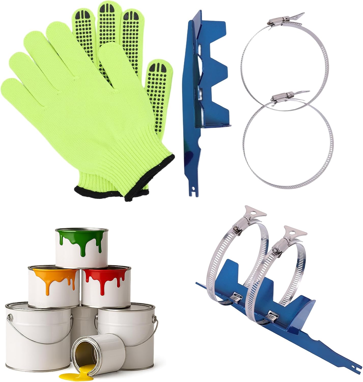 Paint Shaker for Reciprocating Saw, 304 Stainless Steel Spray Can Mixer Tool with Double Clamp & One-Key Adjustment, Universal Attachment for 2-3 Inch Cans, Paint Mixer for DIY & Artist