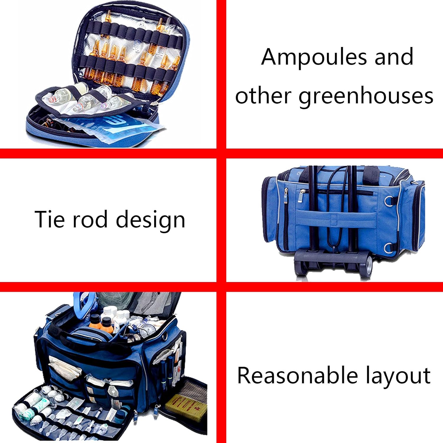 Camping First Aid Kit Hospital Grade Medical Supplies for Emergency and Survival Situations Ideal for Car Trucks Camping Hiking Travel Office Sports Pets Hunting Home(Only empty package) (Blue )