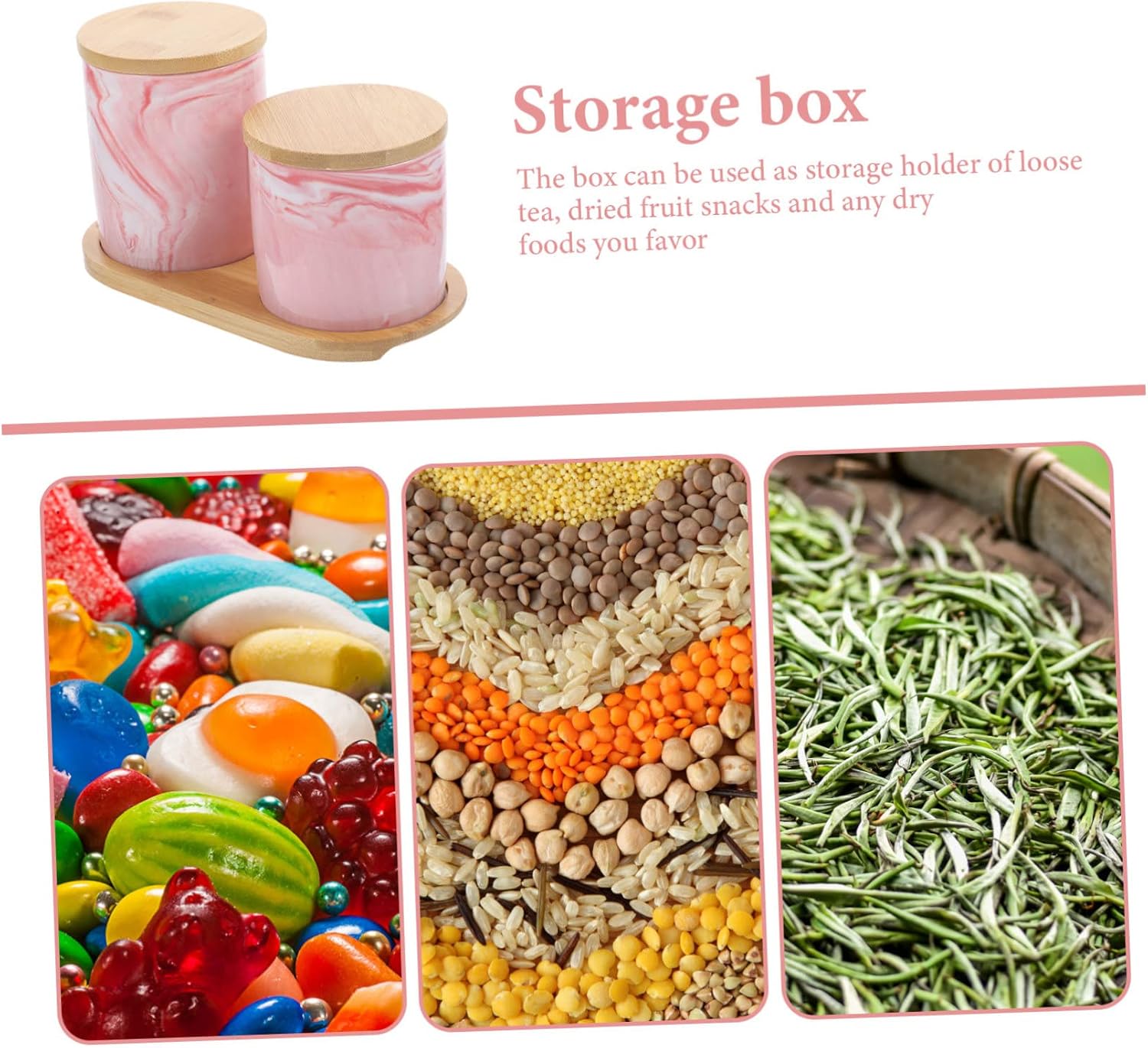 1 Set Ceramic Airtight Jar Storage Jars with Lids Organizer with Lid Container with Lid Tea Box for Loose Tea Dried Tea Storage Jar. Kitchen Tea Case Tea Box Organizer Storage Pink