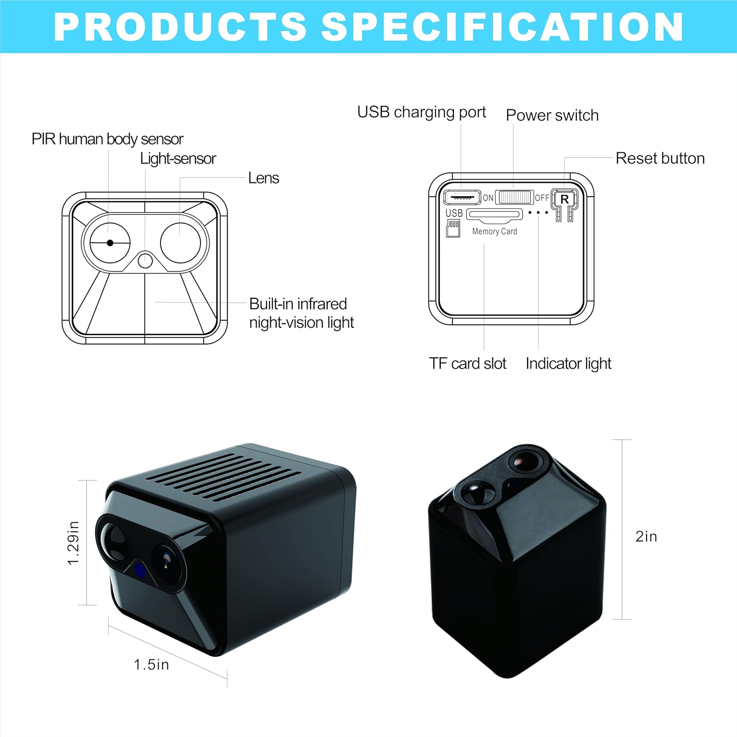 New Ultra HD Strong Magnetic Battery Mini Camera Indoor Wireless WiFi Cell Phone Remote Monitoring - Support Cloud Storage Motion Detection Night Vision Loop Recording Ultra Long Standby 1 Year