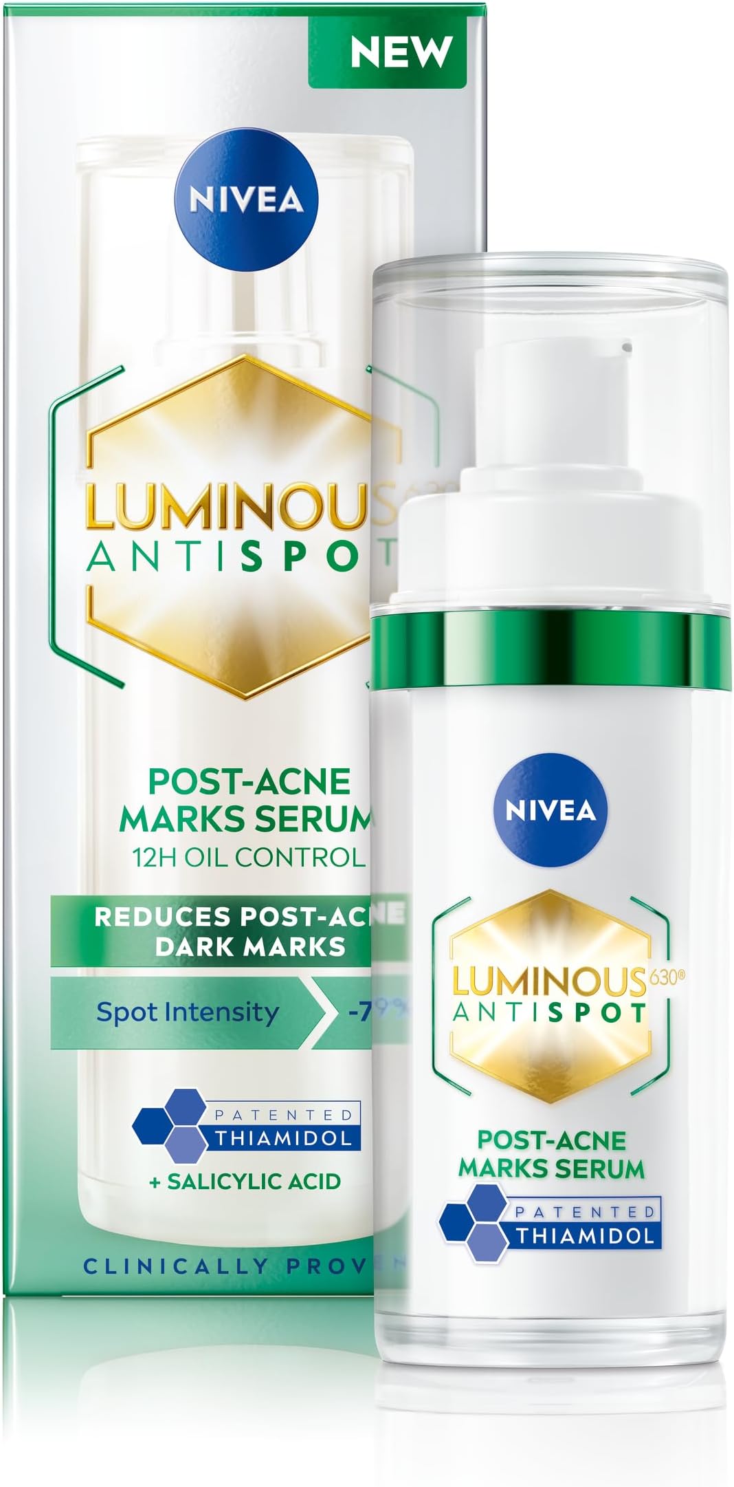 LUMINOUS 630 Anti Dark-Spot & Post-Acne Marks Serum (30ml), Face Serum Visibly Reduces Post-Acne Dark-Spots, Contains Salicylic Acid and Hyaluronic Acid
