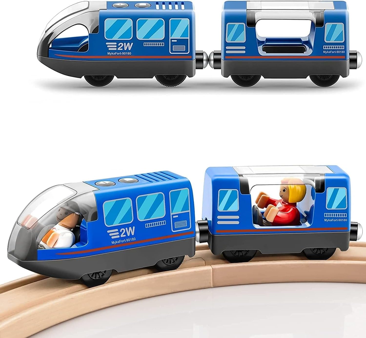 TOPLIVING Battery Operated Train (Magnetic Connection) - Powerful Engine Trai...