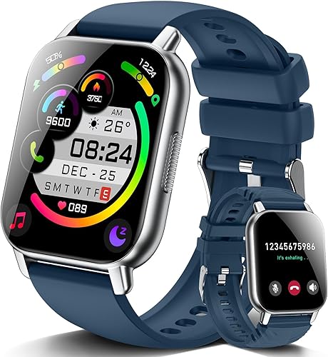 Reloj inteligente (respuestahacer llamadas), reloj inteligente de 1.85 pulgadas para hombres y mujeres, resistente al agua IP68, más de 100 modos