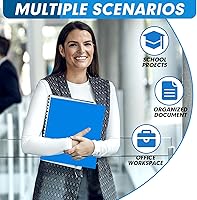 Vista 6 de Carpetas de dos bolsillos, paquete de 100 unidades, dos bolsillos con puntas, carpetas de 3 puntas para papel tamaño carta, carpetas de archivos