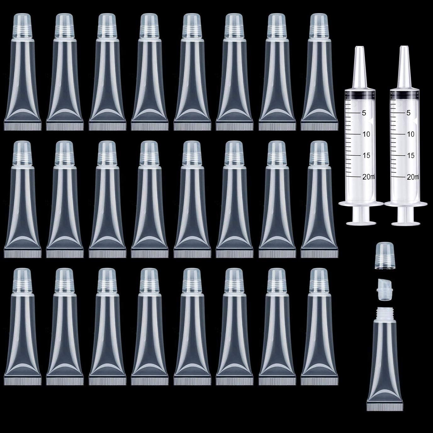 24 Pièces 8ml Tube Gloss Vide Lip Gloss Tube Flacon Gloss Contenant