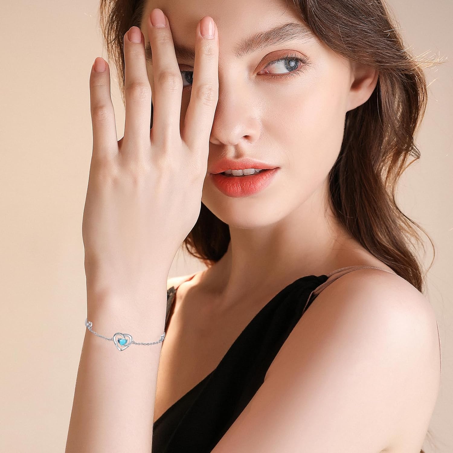 Cuoka I Love You to The Moon and Back Bracelet 925 Sterling Silver Heart Adjustable Bracelet Jewelry for Women with Gifts Box