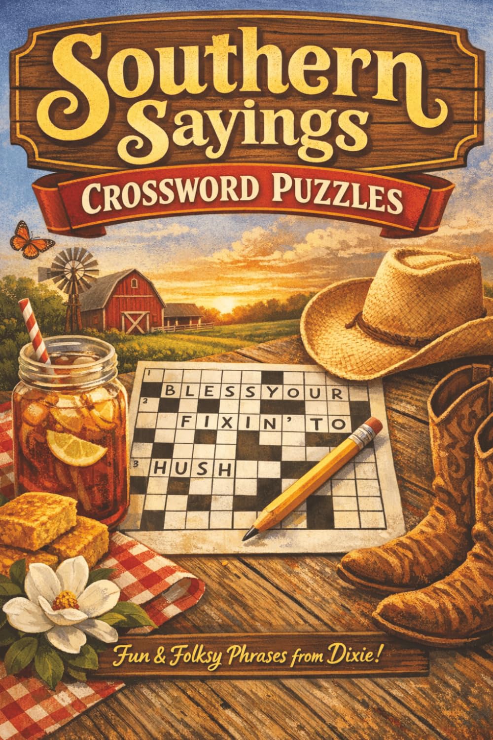 Southern Sayings Crossword Puzzles: “A Porch‑Swing Collection of Folksy Fun” — nostalgic and senior‑friendly.