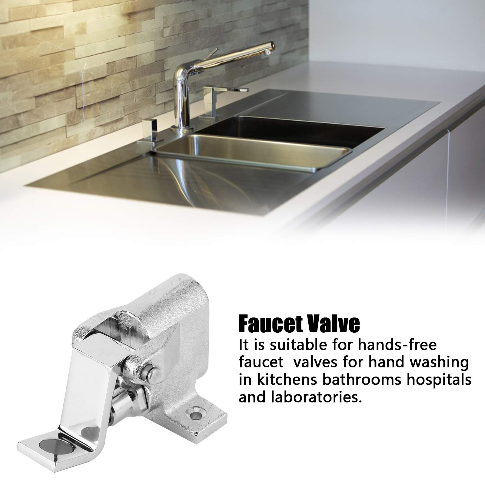 Akozon Válvula de Grifo de Latón con Rosca G1/2: Accesorios de Grifo con Control Manos Libres para Uso en Cocina, Baño, Hospital y Laboratorio en Bares, Hoteles, Restaurantes y