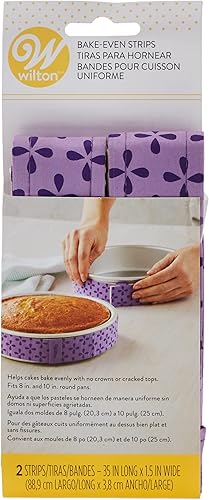 Miniatura 10 de Wilton Bake-Even - Tiras de pastel para pasteles horneados uniformemente, juego de 2 piezas, morado, tela y espátula de glaseado, 13 pulgadas,