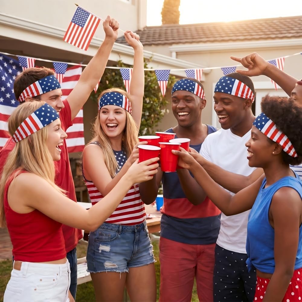 ONUPGO Country Flag Headbands, Wide National Flag Head Bands for Sports Events, Non-Slip Sweatbands for Soccer, Tennis, Workout, Costume