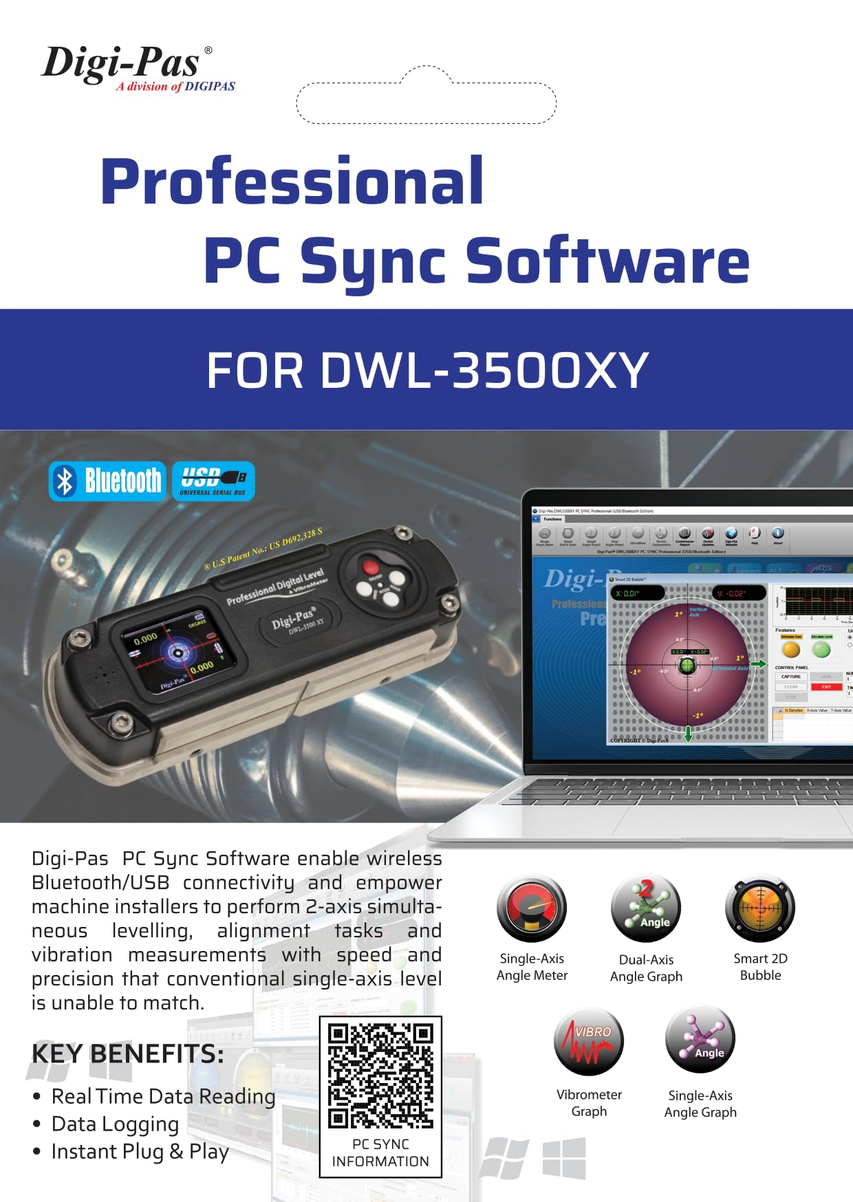 Digi-Pas DWL3500XY Professional Software for 2-Axis Proximity/Remote Display & Data Logging - Redemption Card
