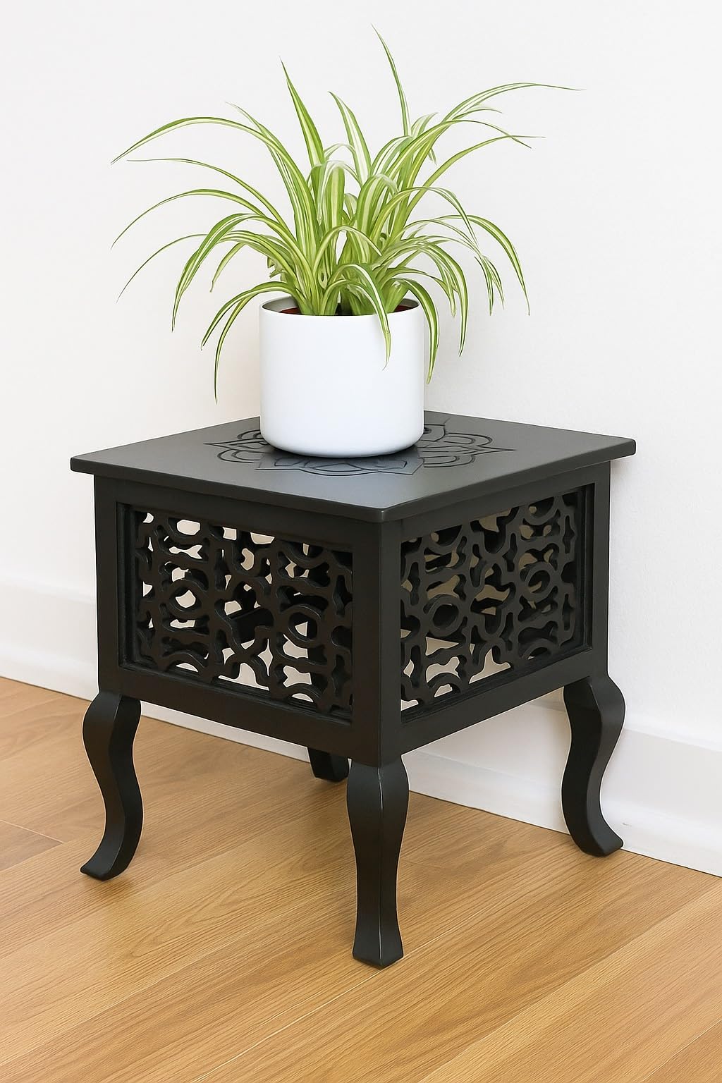DDS Dream Decor Shoppee Table for Living Room,Bedroom Furniture Square Top Side End Accent Table (Black) (Black)