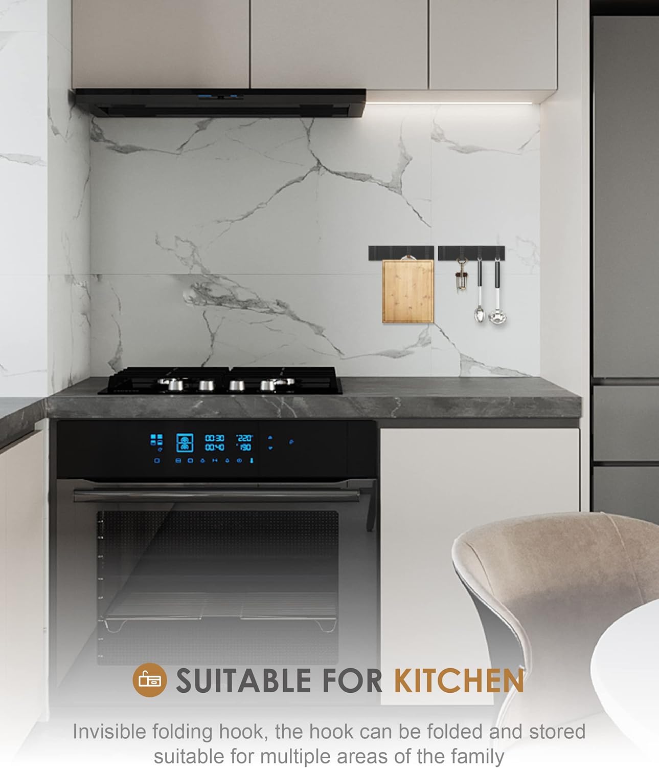 2 Pack，Waterproof Towel Hooks for Bathrooms，Foldable Coat Hooks Wall Mounted，Free Perforated，Modern Robe Hooks，Bathroom Towel Hook，Also for Balcony.