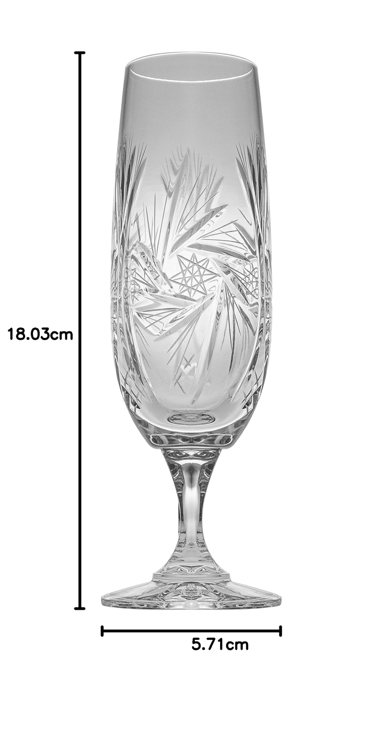 Barski - Juego de 6 copas de flauta para tostar, copas de champán y copas de flauta para novios y novios, fabricado en Europa