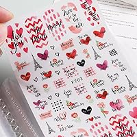 Vista 6 de 1 pieza libro de almacenamiento de calcomanías transparentes de 40 ranuras, organizador de calcomanías de uñas para coleccionar calcomanías, libro