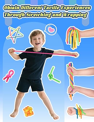 Miniatura 2 de Paquete de 10 juguetes sensoriales para niños, cuerdas sensoriales extra gruesas mejoradas para autismo, TDAH, ansiedad, juguetes duraderos en caja