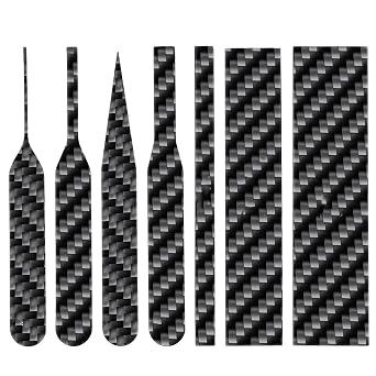 7 PCS Carbon Fiber Sanding Sticks, Hobby Model Making Tools, Professional Polishing Sanding Sticks for Sticky Sandpaper Small Areas 3"0.8",3"0.6",3"0.2", 4 Detail Boards