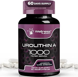 Liposomal Urolithin A Supplement Capsules 1,000mg - Urolithin A+ Supplement for Cellular Renewal & Mitochondrial Support, Ultra-Strength Muscle Health - Third-Party Tested 120 Capsules - Made in USA