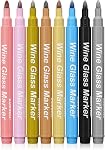 GAINWELL Metallic Wine Glass Markers – Pack of 8 Food-Safe Non-Toxic Wine Pens