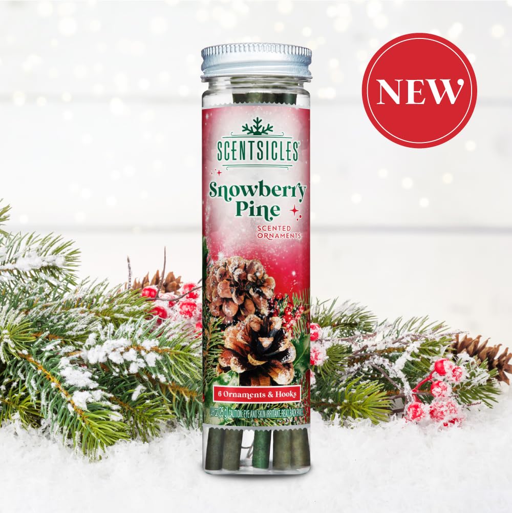 Scentsicles Christmas Scent Sticks - Pack of 6 - Snowberry Pine, Green and Red, 1 stück (6er Pack) - Image 2