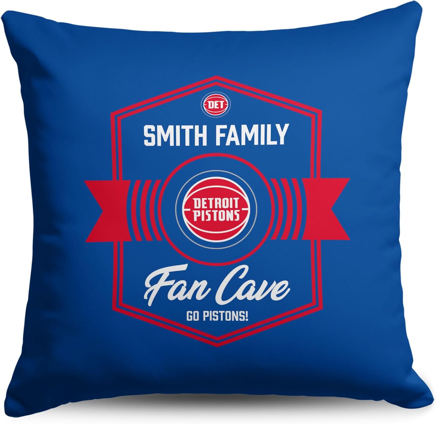 NORTHWEST NBA Detroit Pistons, Dominion, Personalized Throw Pillow, 18 x 18 Inches