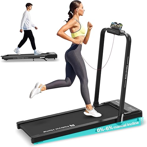 Mobvoi 6% Incline Smart AI Foldable Treadmill Walking Pad Speaker TicSports APP 12 KMH 120 KG Portable Compact Treadmills for Home Office Under Desk Treadmill with LED Display Remote Control