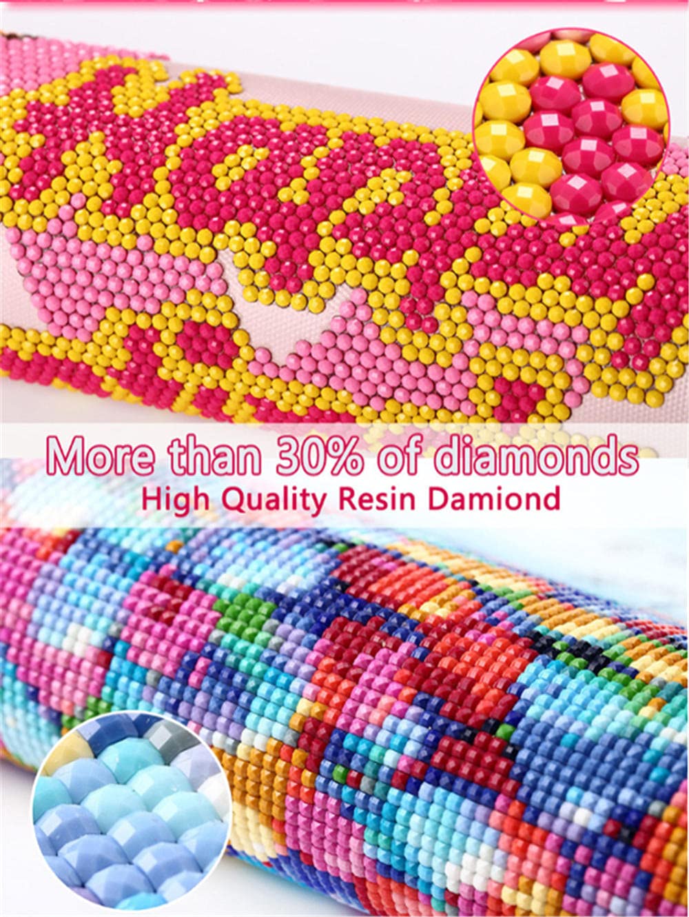 GDYEEH Mohnblumen Diamond Painting 30x40 Cm - 5D Runde Diamanten DIY Set