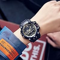 Vista 3 de Reloj militar deportivo para hombre, reloj táctico impermeable, reloj digital para exteriores, reloj con alarma de cara grande, cronómetro, reloj