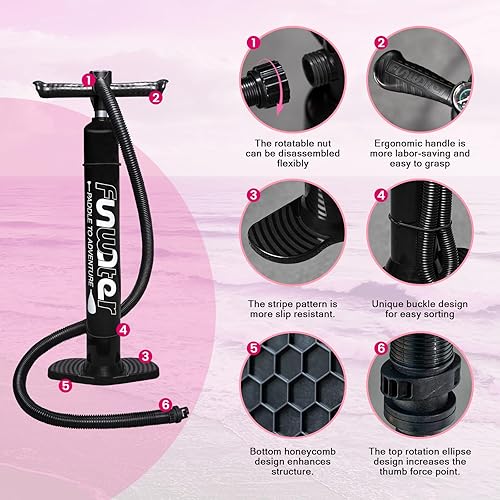 Miniatura 6 de FunWater SUP inflable de 10 pies 6 x 33 pulgadas x 6 pulgadas ultraligero 176 libras para todos los niveles de habilidad todo incluido con tabla de